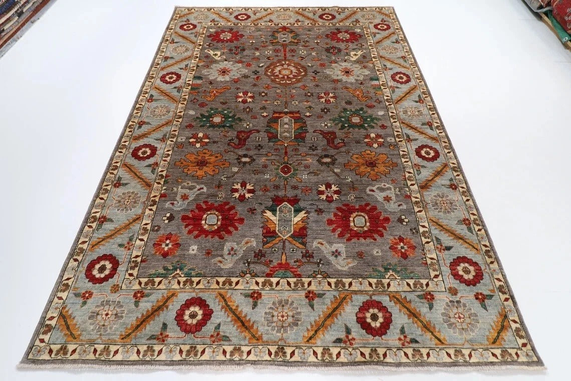 186 x 270 cm | Bidjar Gray Afghan Tribal Hand Knotted Veg Dye Wool carpet