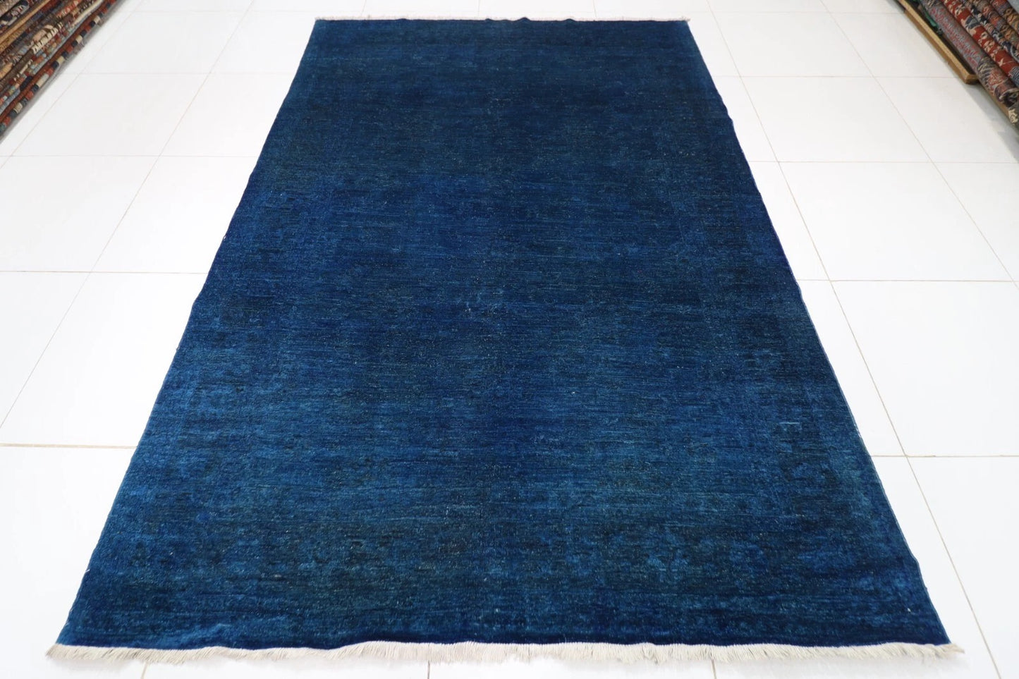 190 x 275 cm | Gabbeh Blue Afghan Tribal Hand Knotted Veg Dye Wool Carpet