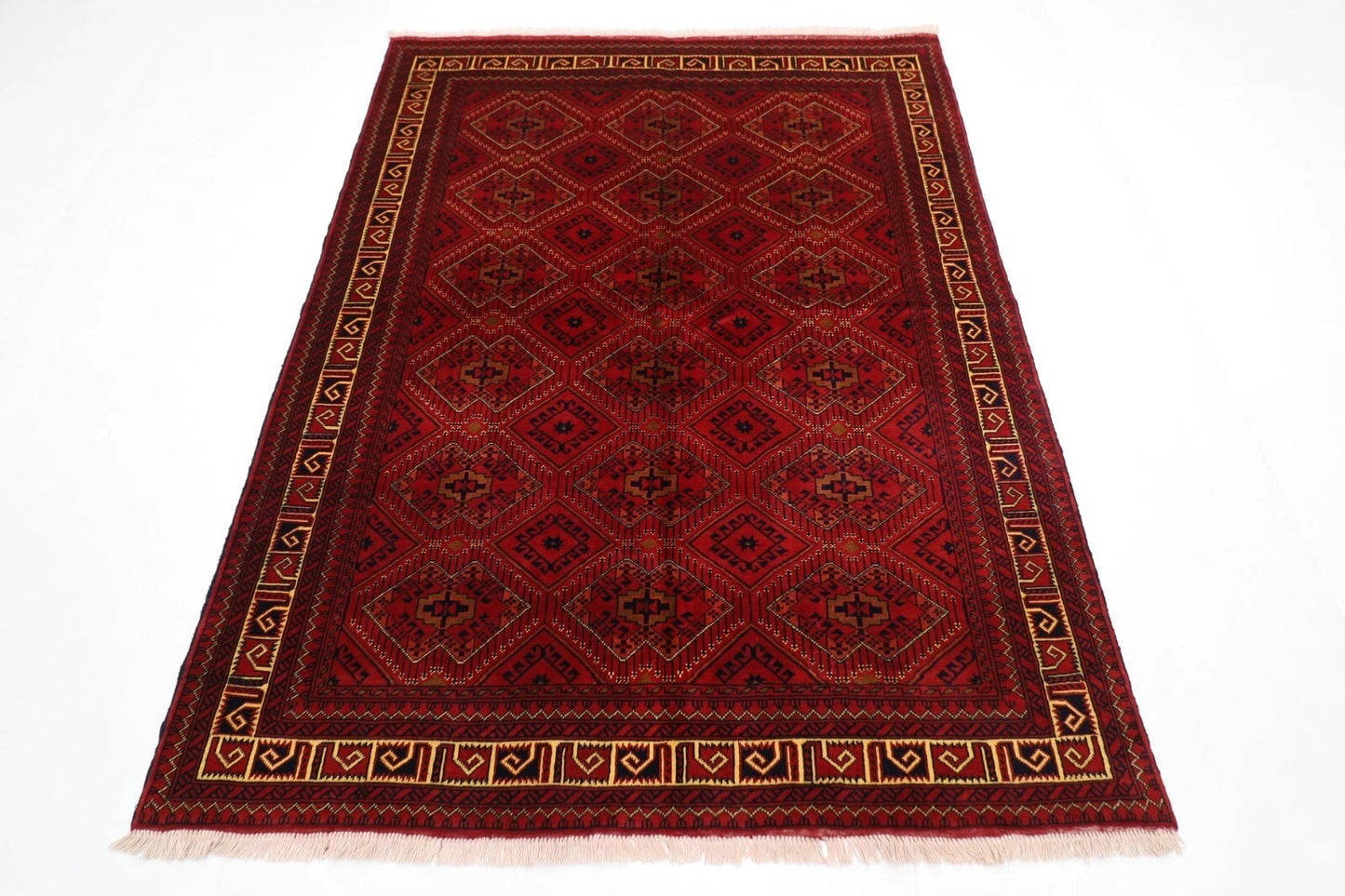 151 x 197 cm | Afghan Tribal Hand Knotted Veg Dye Wool Carpet