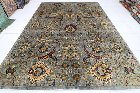 270 x 367 cm | Sickle Leaf Afghan Tribal Hand Knotted Carpet
