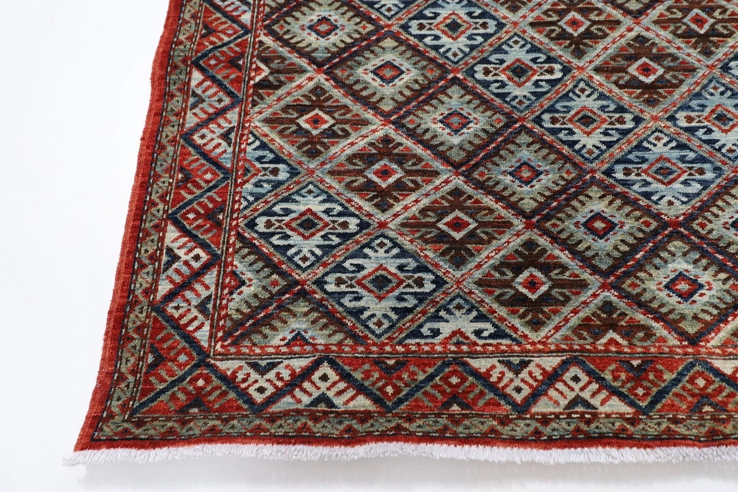 129 x 183 cm | Afghan Tribal Hand Knotted Veg Dye Wool carpet