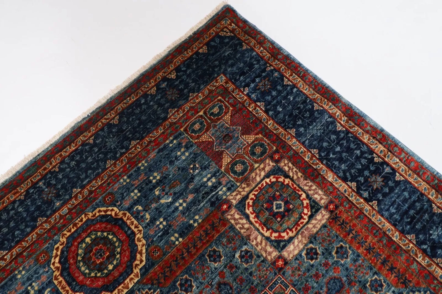 160 x 200 cm | Mamluk Afghan Tribal Hand Knotted Veg Dye Wool Carpet