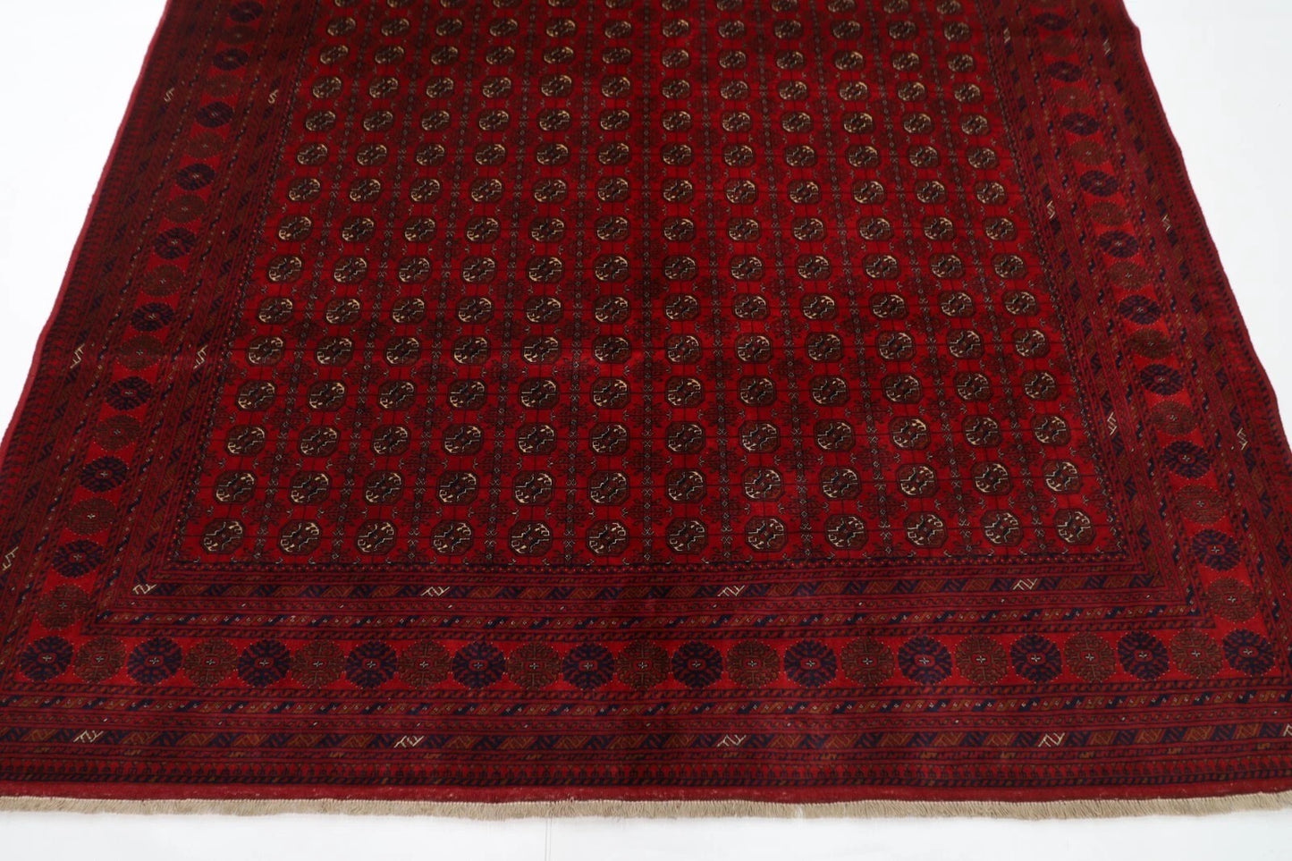 202 x 292 cm | Fine Mori Bokhara Afghan Tribal Hand Knotted Carpet