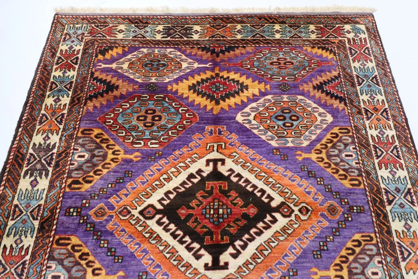 165 x 220 cm | Afghan Tribal Hand Knotted Veg Dye Wool carpet