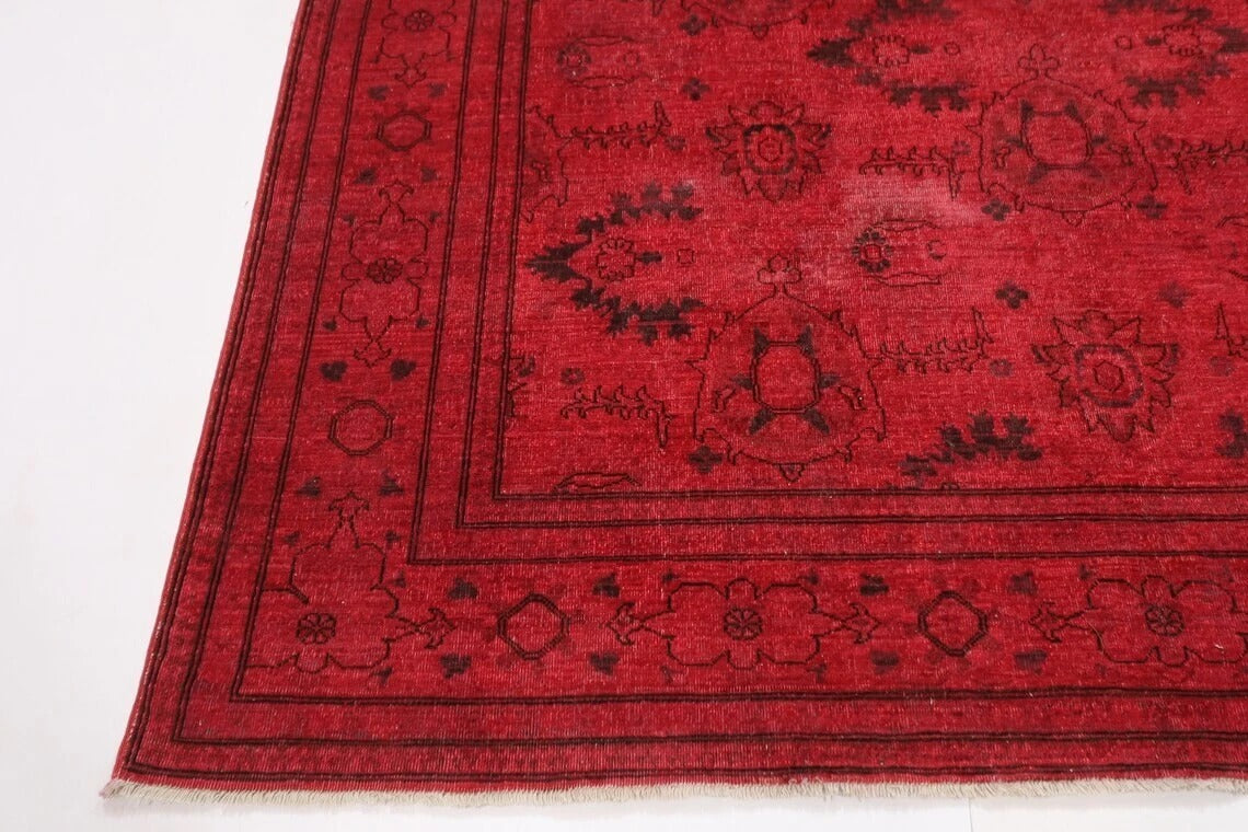 235 x 285 cm | Over Dyed Afghan Tribal Hand Knotted Carpet
