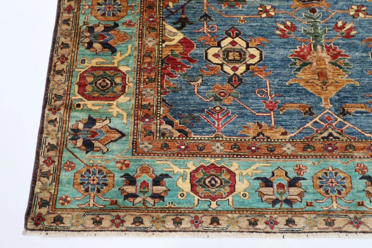 202 x 303 cm | Kazak Afghan Tribal Hand Knotted Carpet
