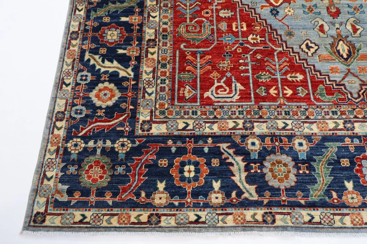 278 x 371 cm | Heriz Afghan Tribal Hand Knotted Carpet