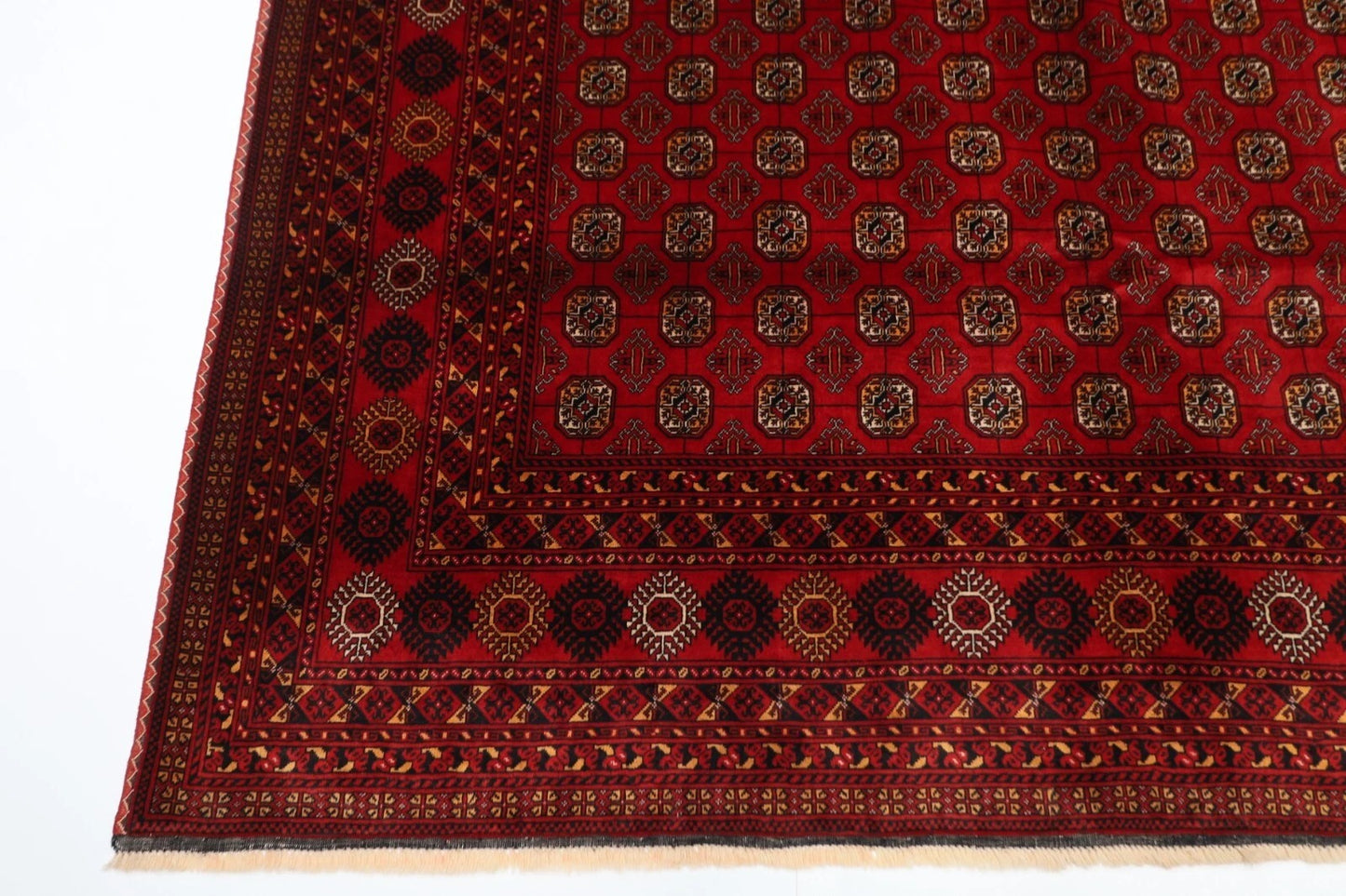 207 x 274 cm | Fine Mori Bokhara Afghan Tribal Hand Knotted Carpet