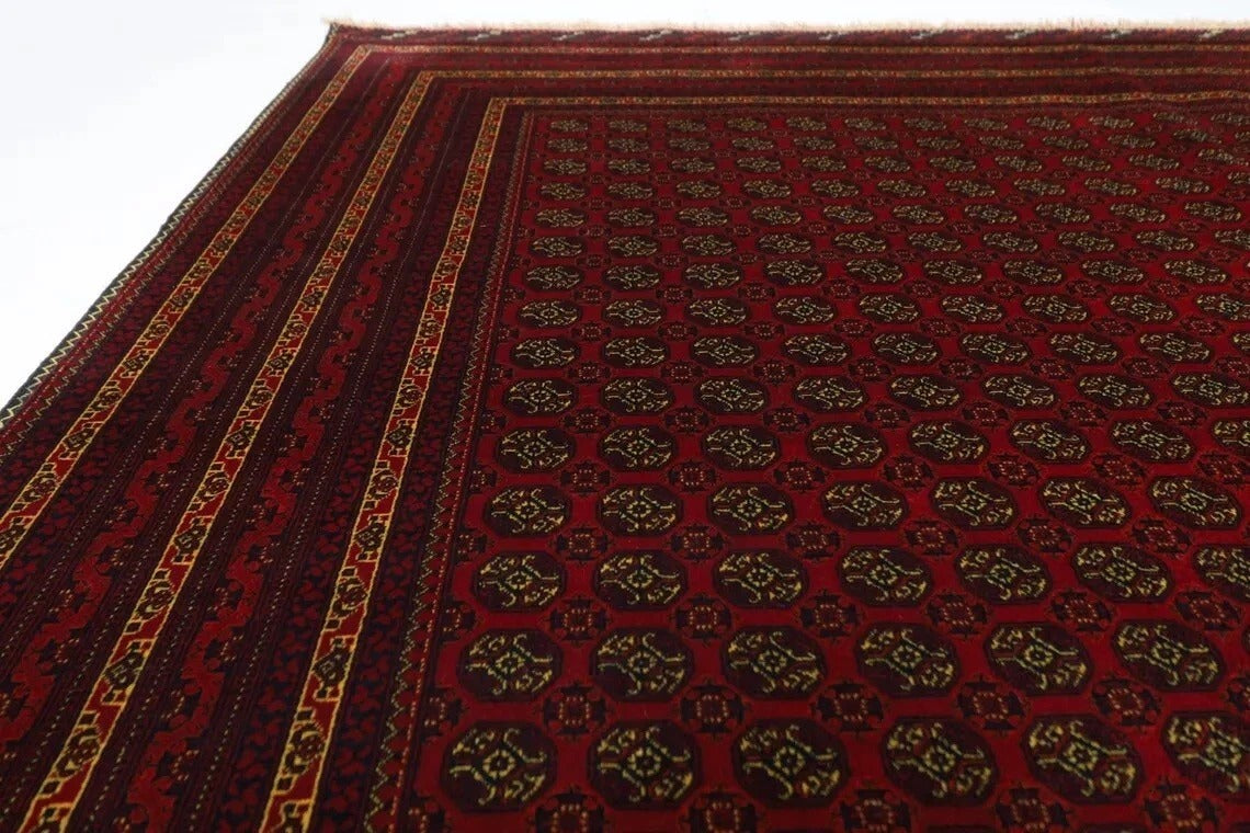 202 x 293 cm | Fine Mori Bokhara Afghan Tribal Hand Knotted Carpet
