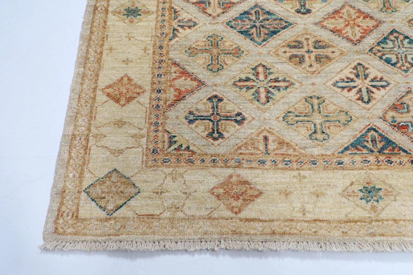 124 x 161 cm | Afghan Tribal Hand Knotted Veg Dye Wool carpet
