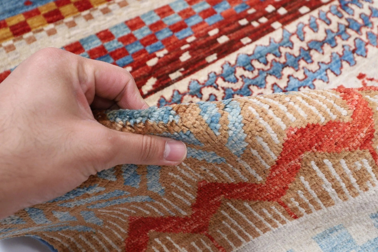 156 x 210 cm | Fine Afghan Tribal Hand Knotted Veg Dye Wool Carpet