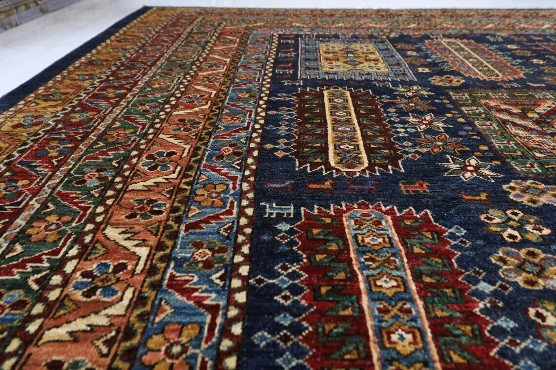 301 x 414 cm | Animal Pattern Afghan Tribal Hand Knotted Carpet