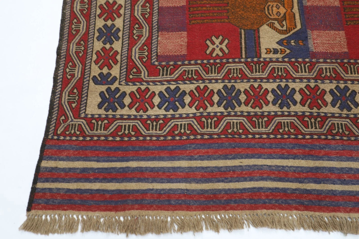 192 x 271 cm | Barjesta Flat Weaved Afghan Tribal Hand Knotted Wool Carpet kilim