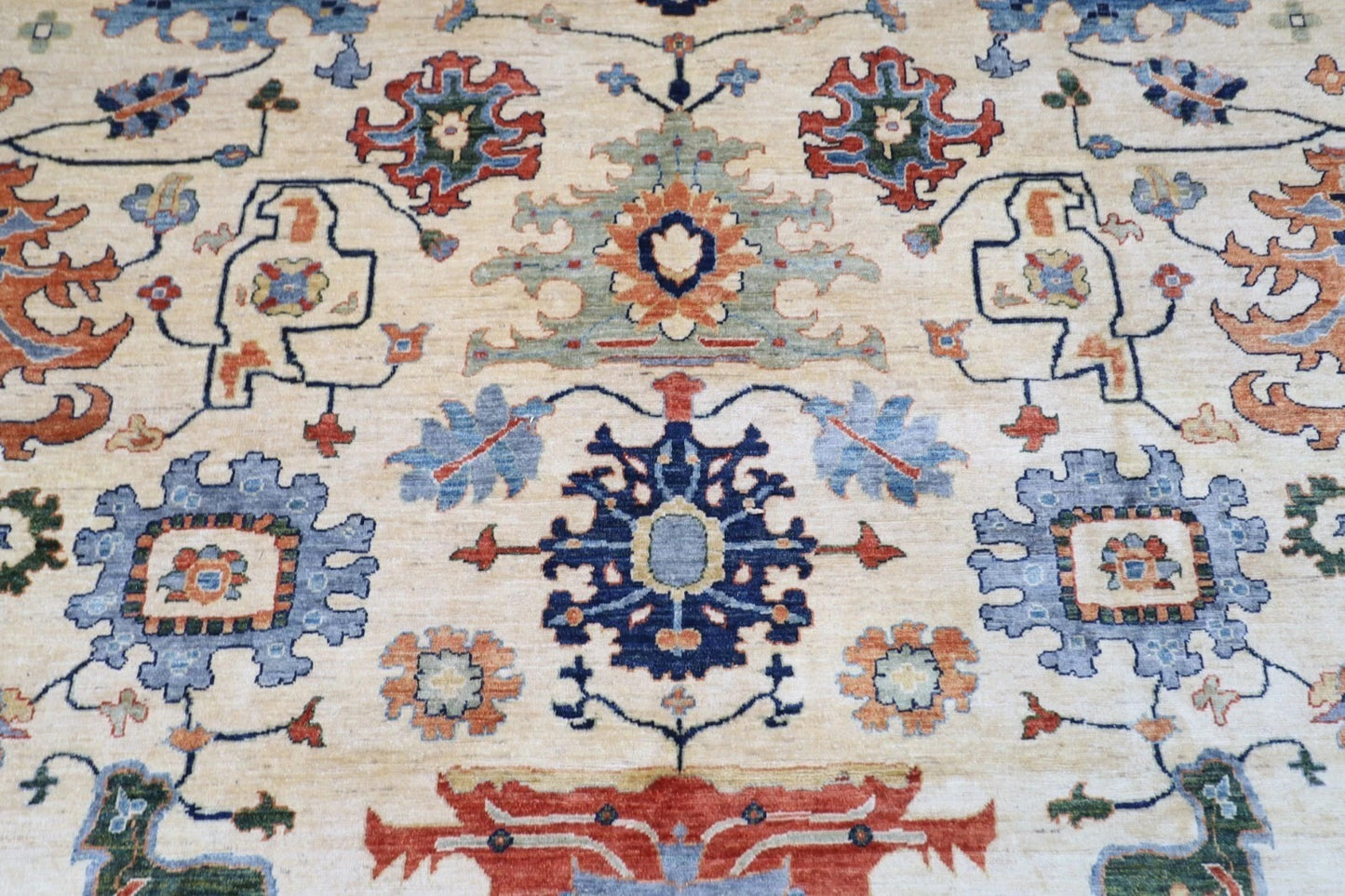 305 x 408 cm | Aryana Beige Afghan Hand Knotted Carpet