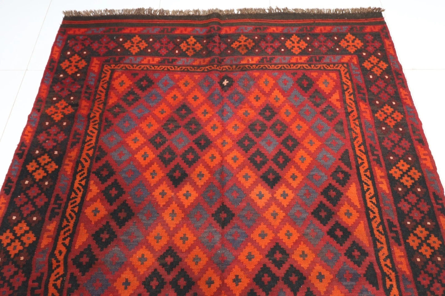 172 x 337 cm | Flat Weaved Afghan Tribal Hand Knotted Kilim