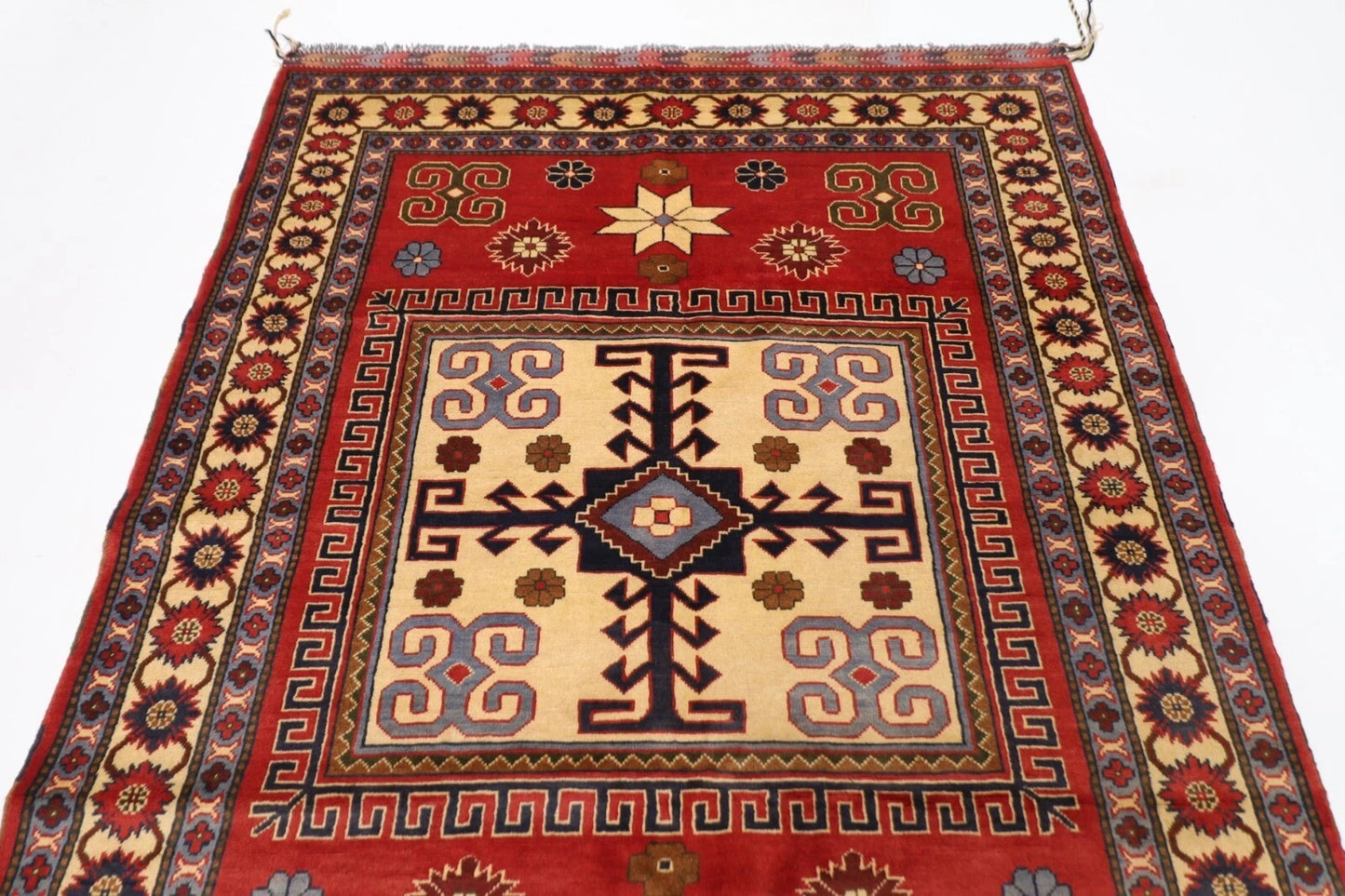 153 x 214 cm | Tribal Hand Knotted Veg Dye Wool Carpet