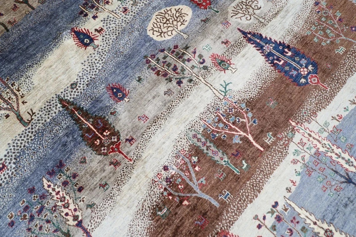 277 x 358 cm | Landscape Afghan Tribal Hand Knotted Carpet