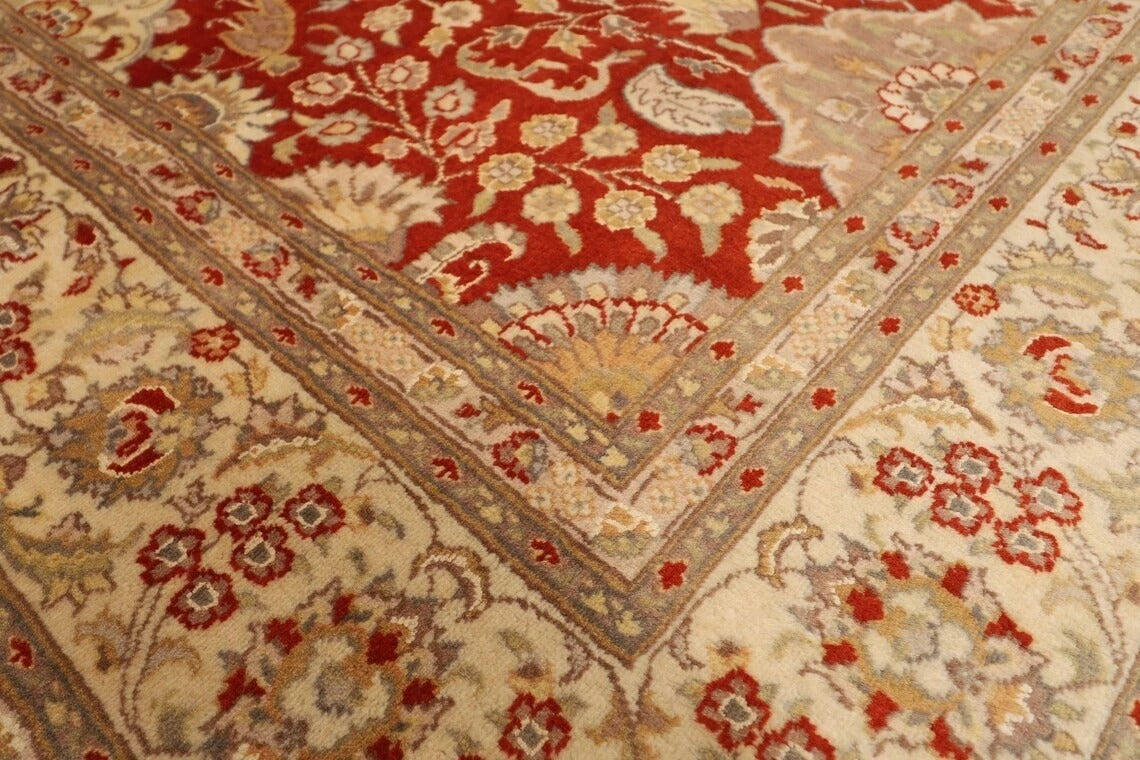 182 x 276 cm | Floral Red Afghan Tribal Hand Knotted Veg Dye Wool Carpet