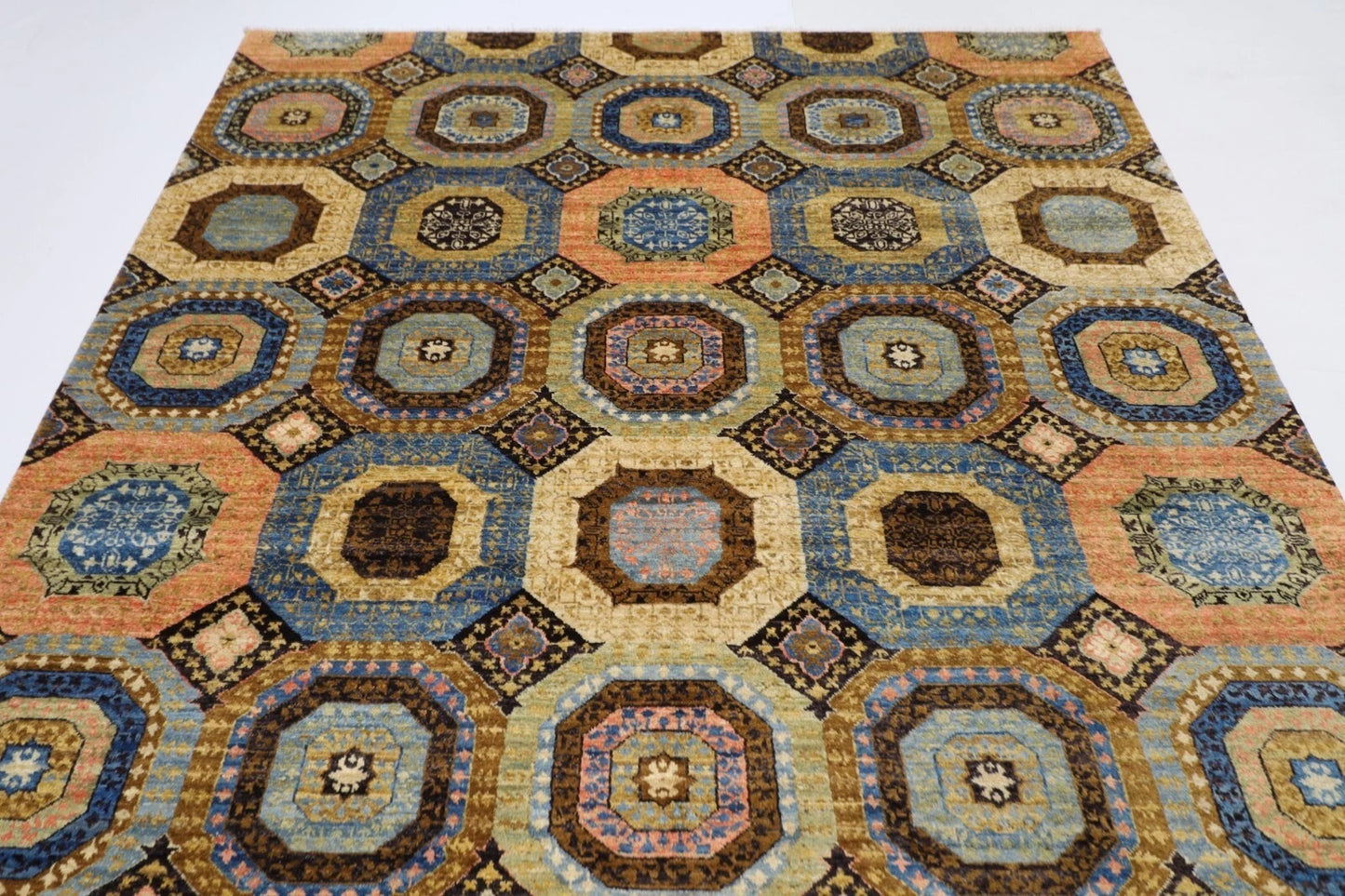 203 x 296 cm | Mamluk Afghan Tribal Hand Knotted Carpet