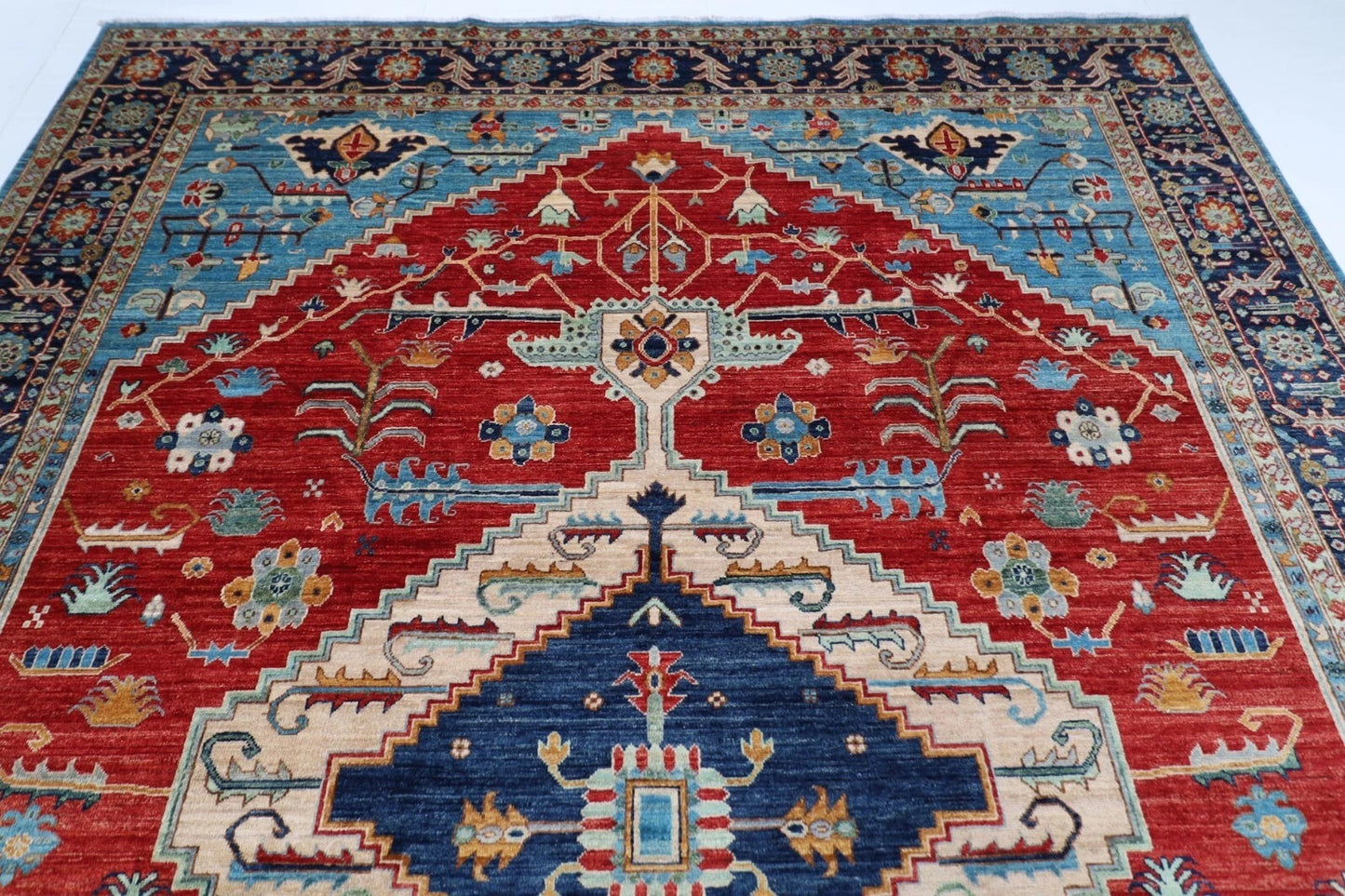 277 x 363 cm | Serapi Afghan Tribal Hand Knotted Carpet