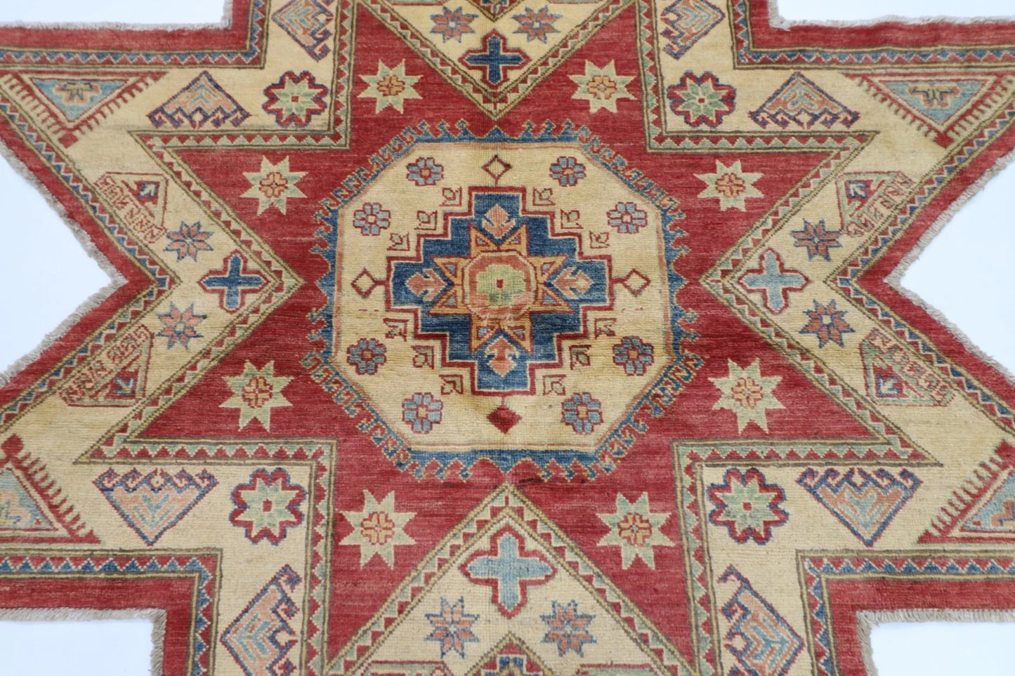 200 x 200 cm | Kazak Afghan Tribal Hand Knotted Wool Carpet