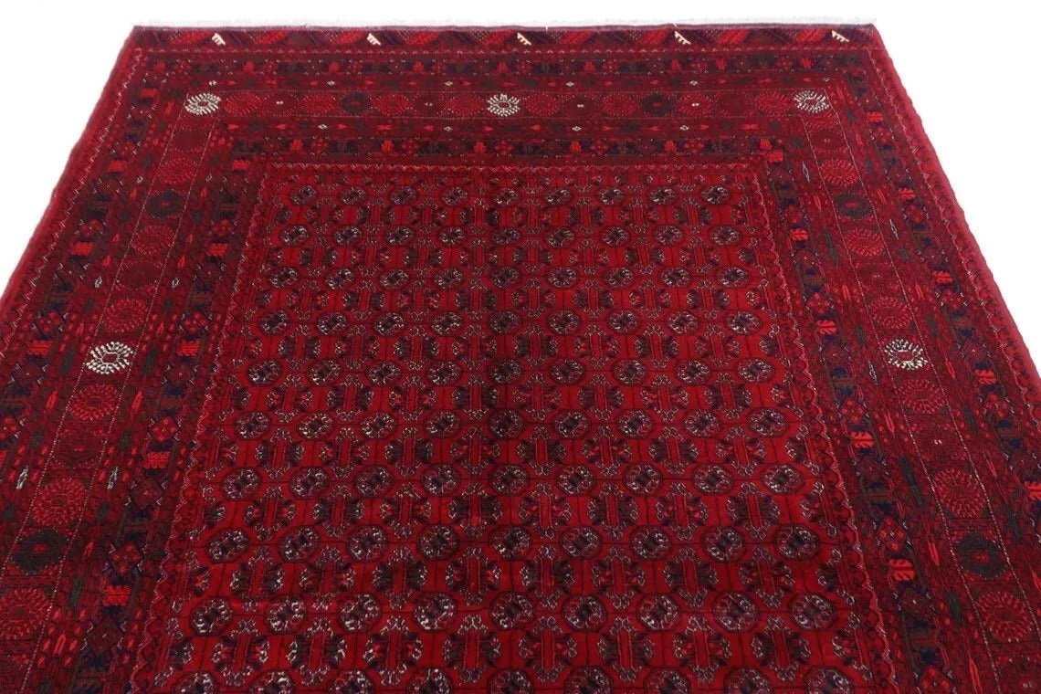 199 x 298 cm | Bokhara Afghan Tribal Hand Knotted Carpet