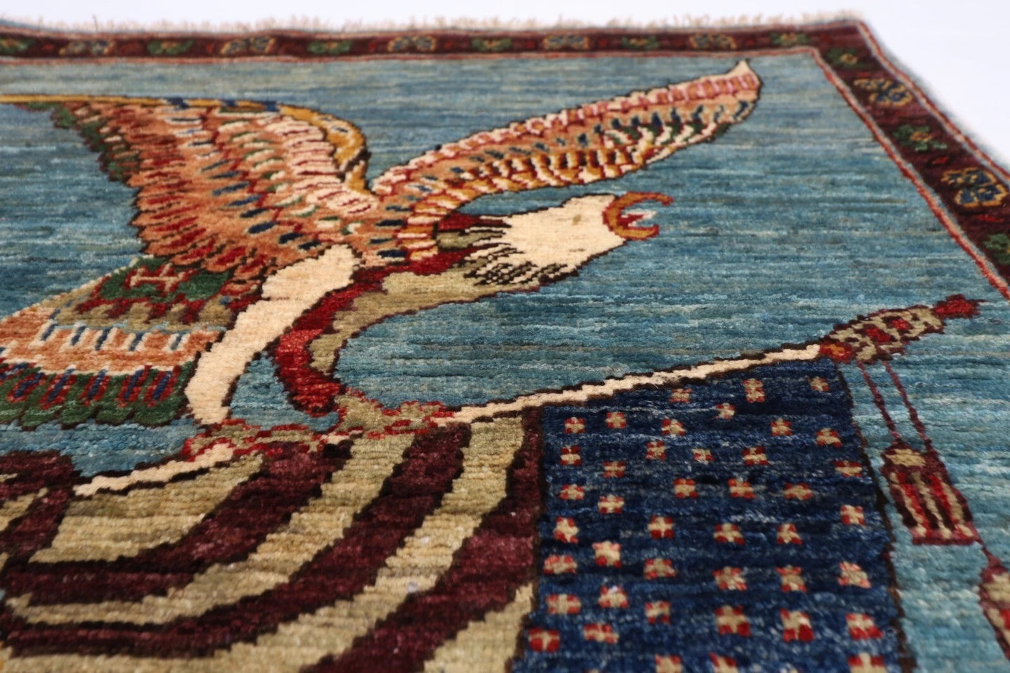 80 x 82 cm | Falcon Afghan Tribal Hand Knotted Wool Carpet