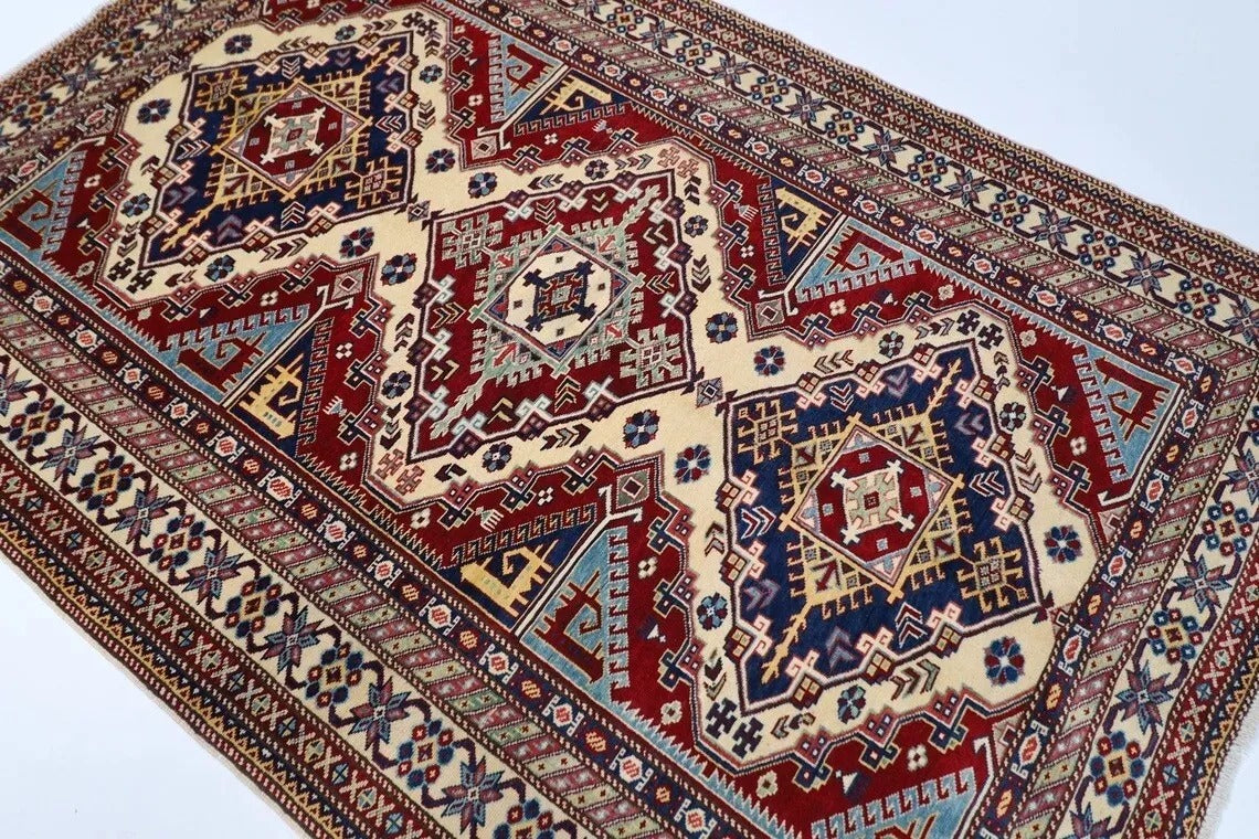 152 x 223 cm | Shirvan Tribal Hand Knotted Veg Dye Wool Carpet
