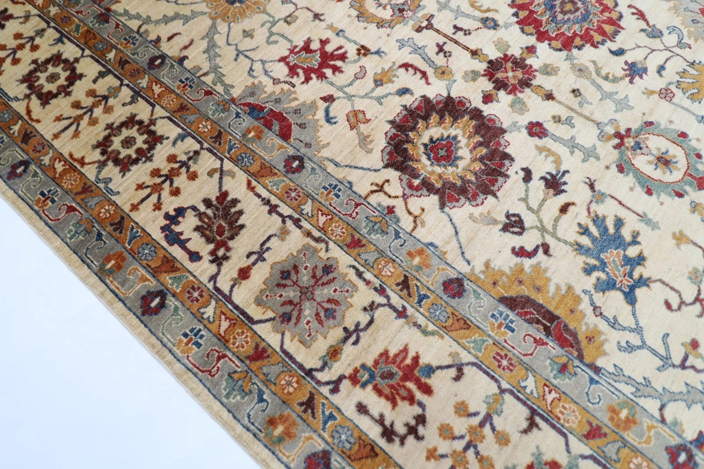 305 x 423 cm | Aryana Beige Afghan Hand Knotted Carpet