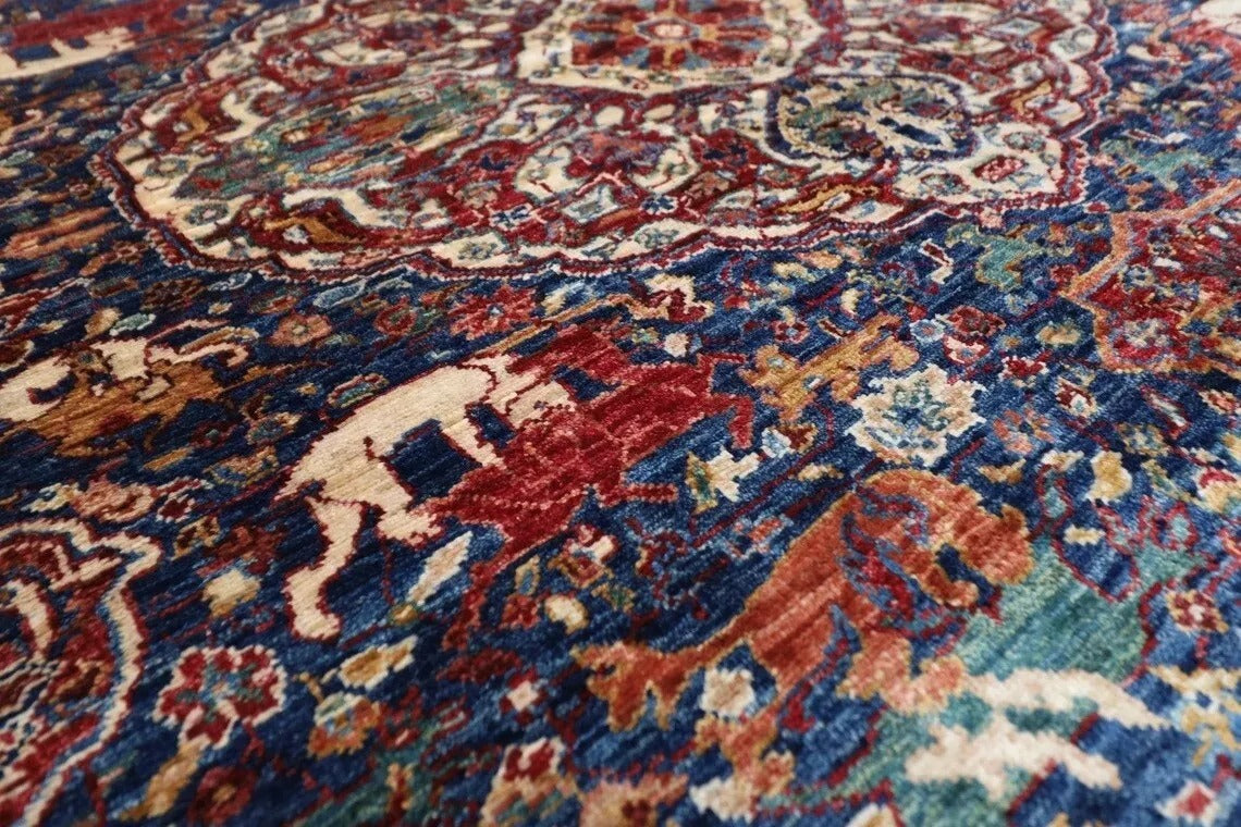154 x 197 cm | Kerman Afghan Tribal Hand Knotted Veg Dye Wool Carpet