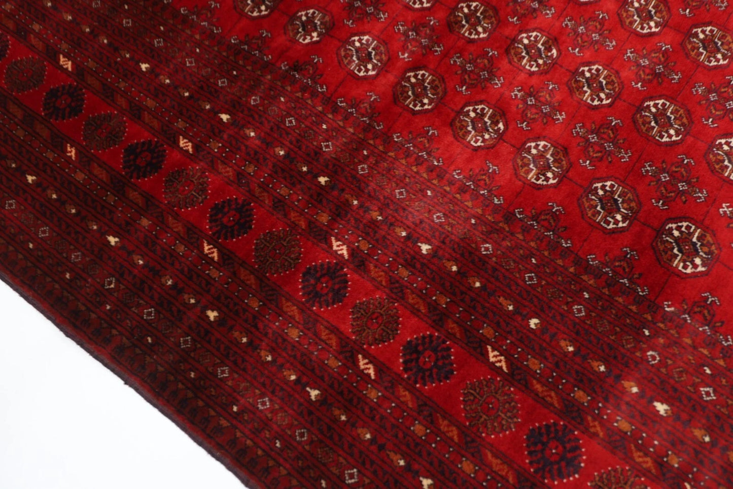 200 x 288 cm | Fine Mori Bokhara Afghan Tribal Hand Knotted Carpet