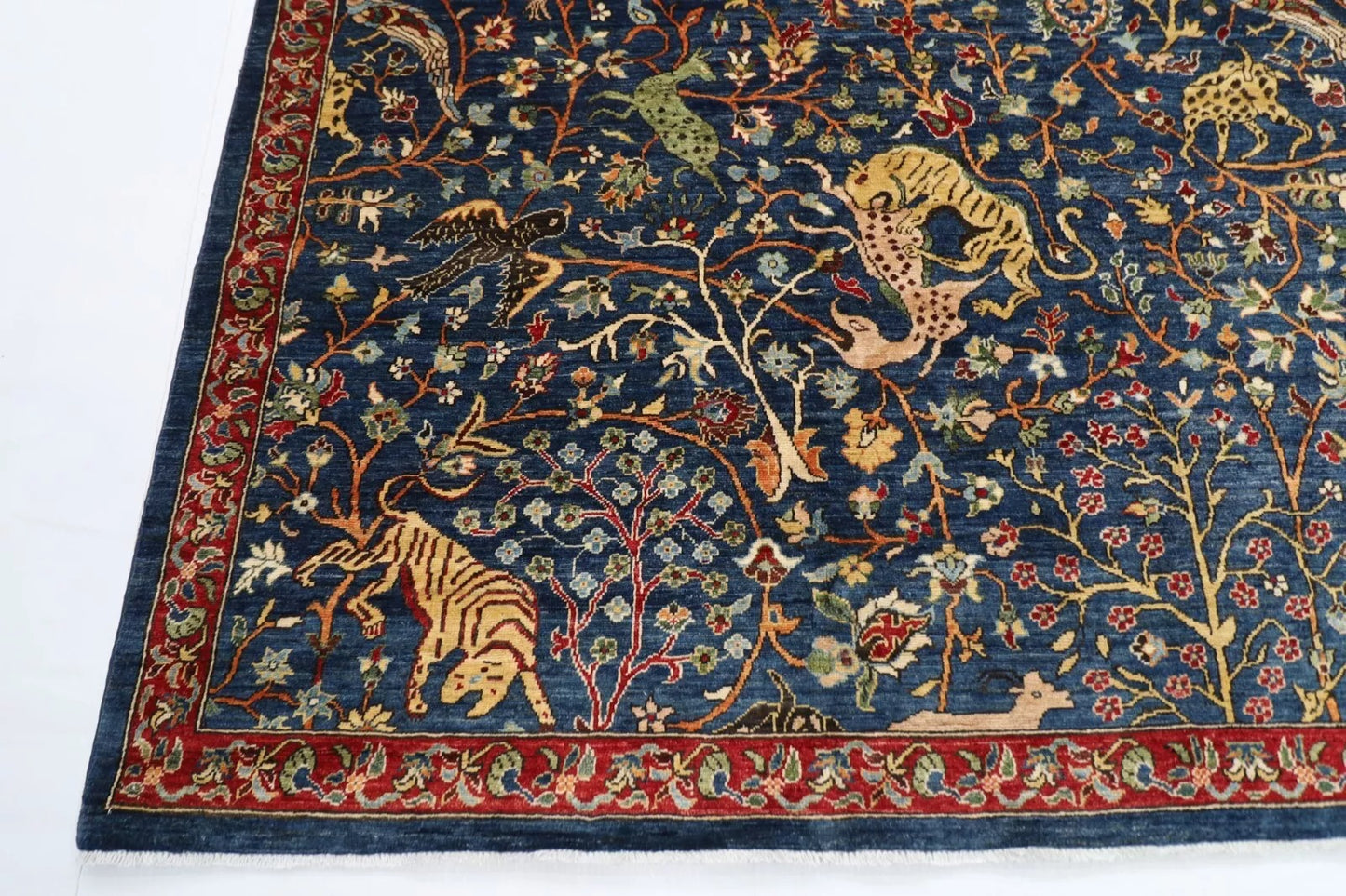 275 x 364 cm | Animal Hunting Afghan Tribal Hand Knotted Carpet