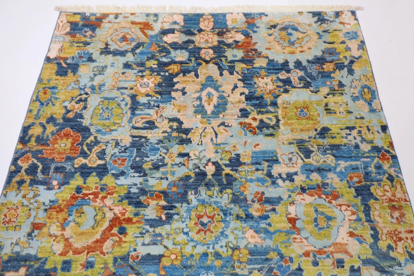 148 x 196 cm | Abstract Afghan Tribal Hand Knotted Veg Dye Wool Carpet