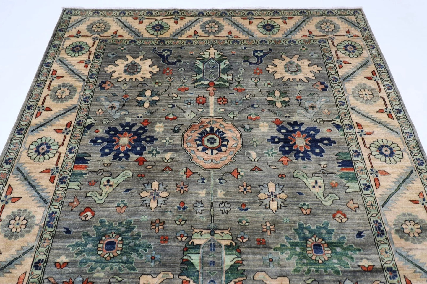 183 x 275 cm | Bidjar Gray Afghan Tribal Hand Knotted Veg Dye Wool carpet