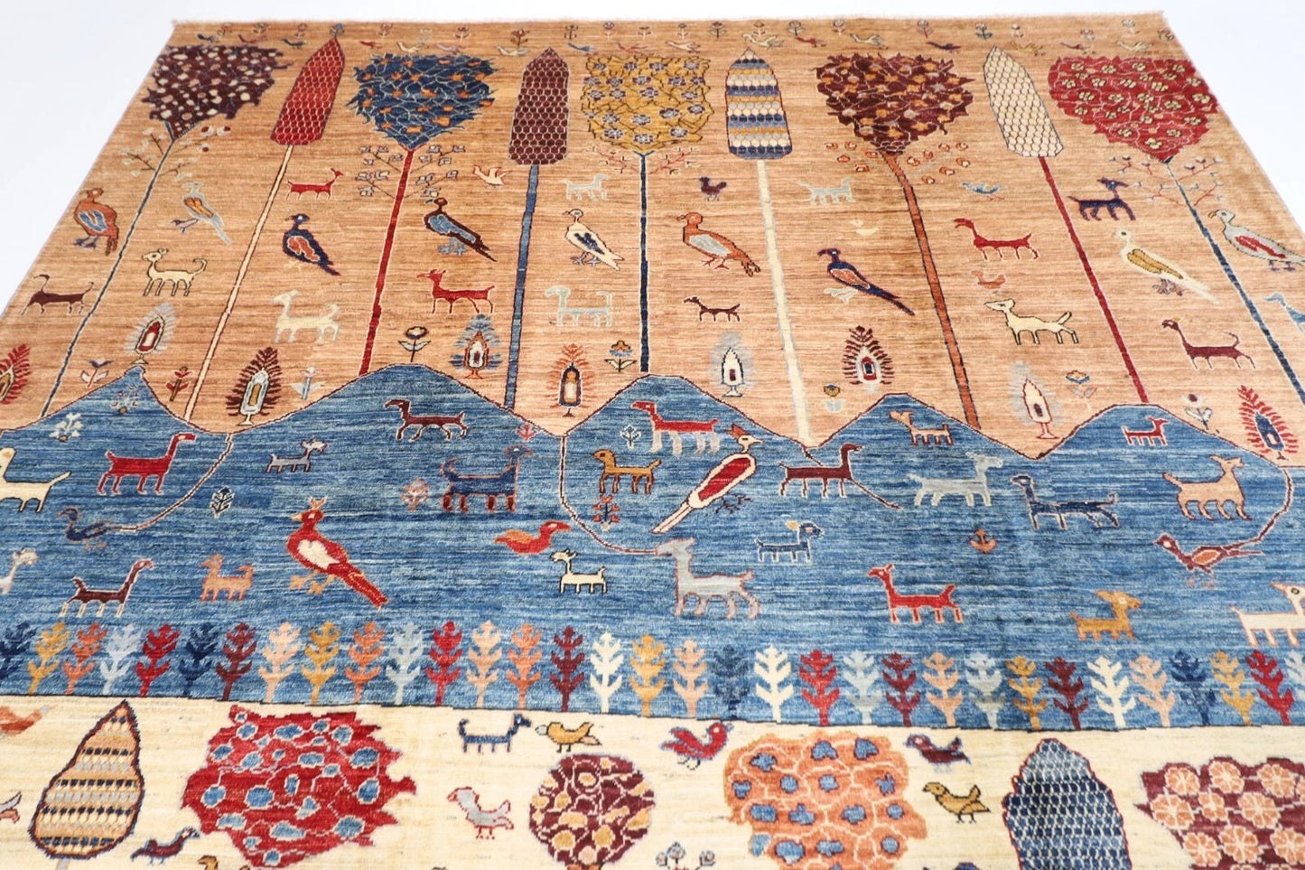 245 x 300 cm | Landscape Afghan Tribal Hand Knotted Carpet