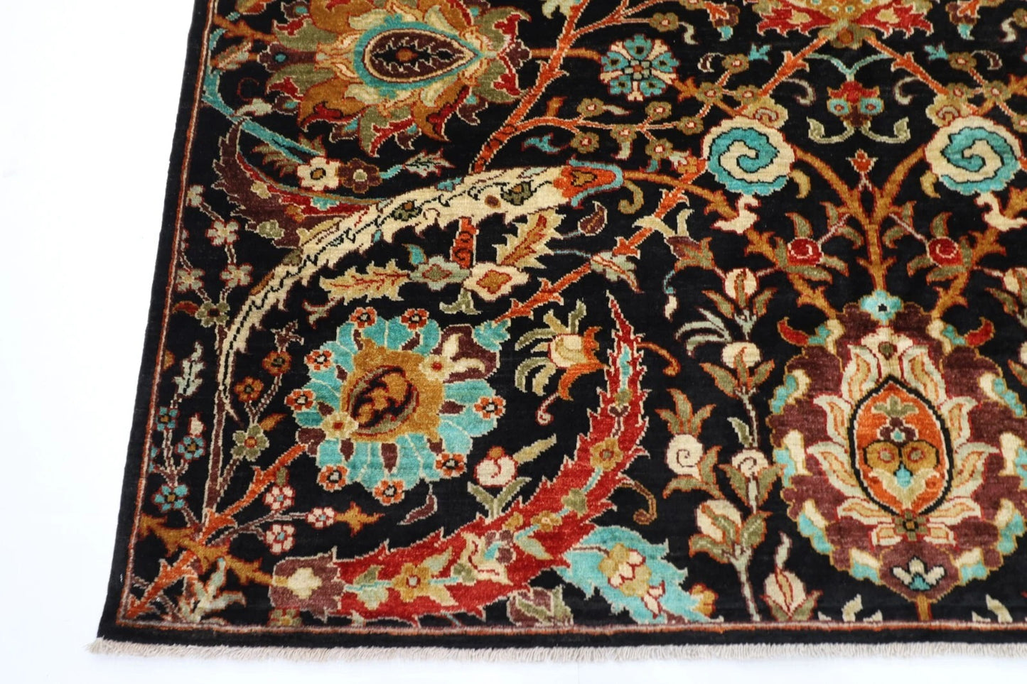 185 x 265 cm | Bidjar Black Afghan Tribal Hand Knotted Veg Dye Wool carpet
