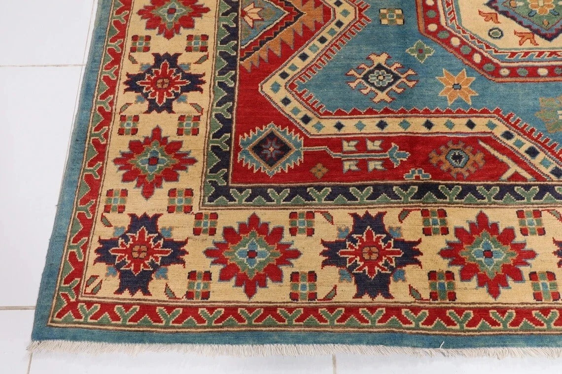 240 x 295 cm | Kazak Yakkish Afghan Tribal Hand Knotted Carpet