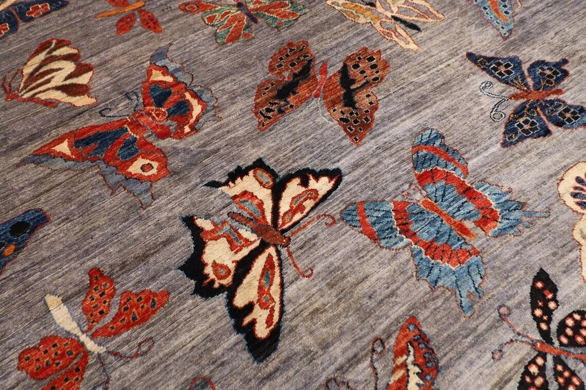 249 x 300 cm | Butterflies Afghan Tribal Hand Knotted Carpet