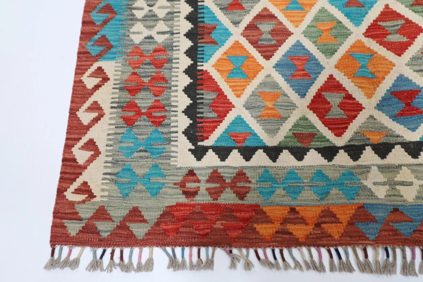 155 x 202 cm | Kilim Afghan Tribal Hand Knotted Veg Dye Wool carpet