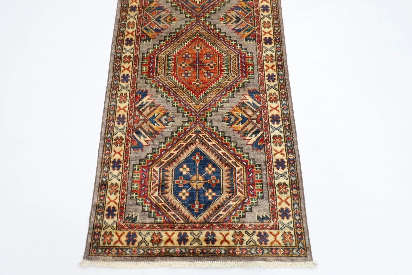 74 x 243 cm | Kazak Afghan Tribal Hand Knotted Wool Runner