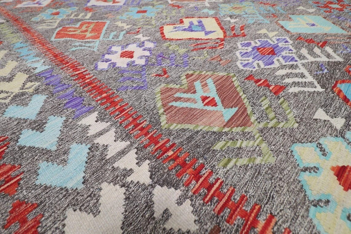 267 x 350 cm | Flat Weaved Afghan Tribal Hand Knotted Kilim