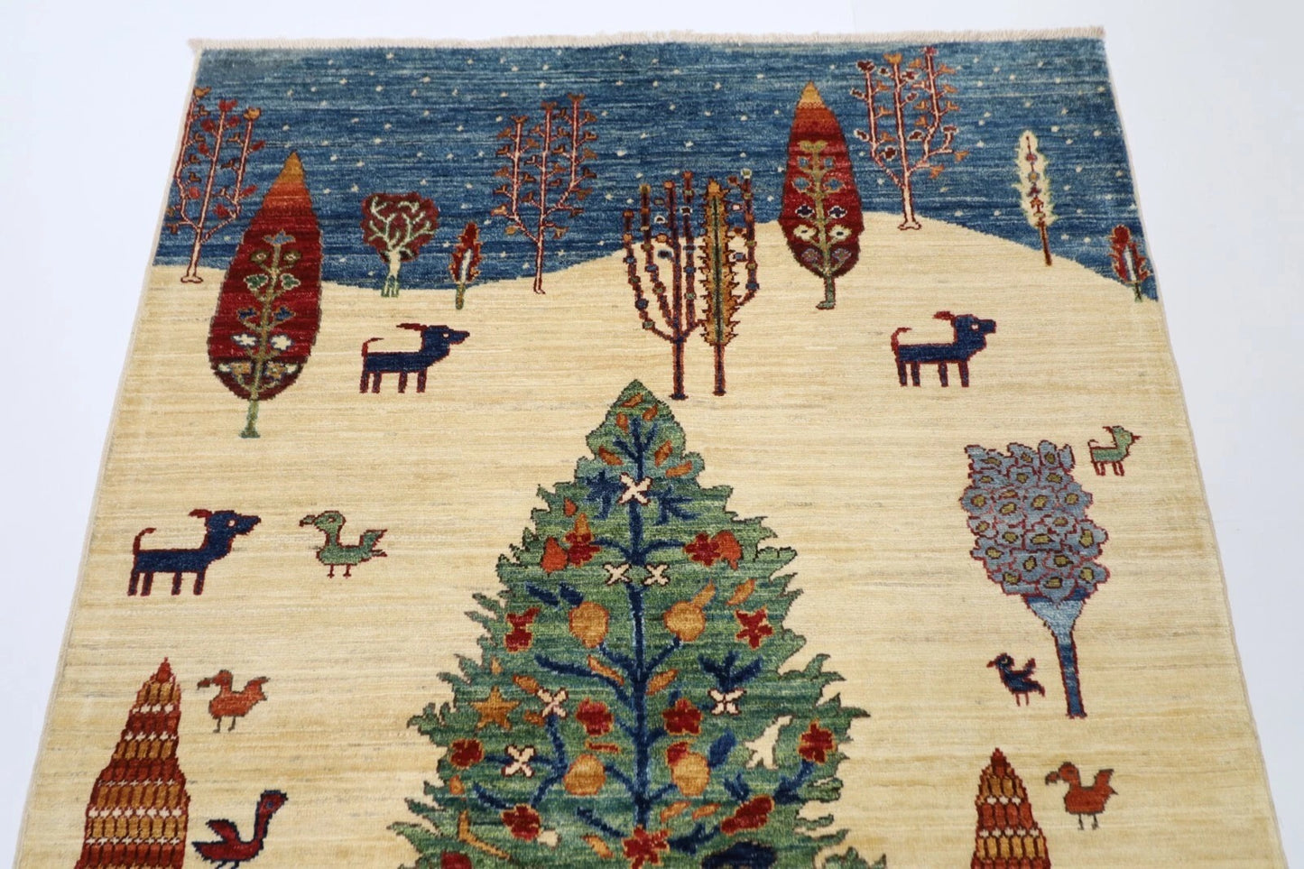 124 x 195 cm | Afghan Tribal Hand Knotted Veg Dye Wool carpet