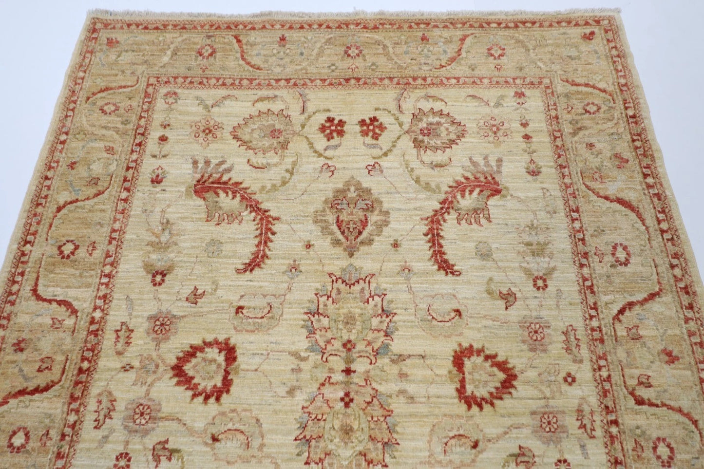 154 x 203 cm | Ziegler Afghan Tribal Hand Knotted Veg Dye Wool Carpet