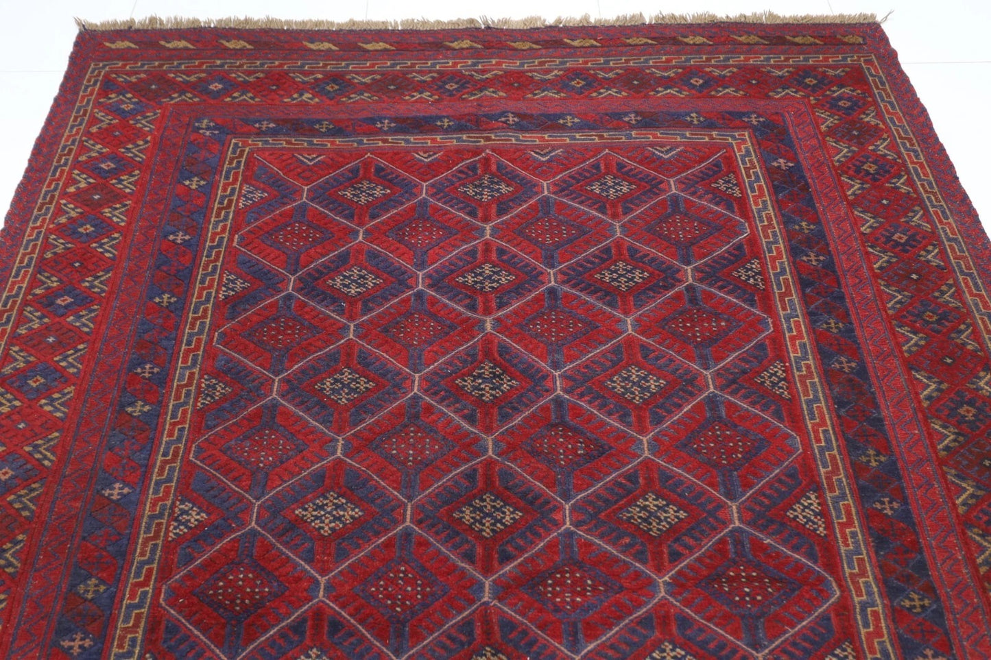 206 x 276 cm | Vintage Flat Weaved Carpet Kilim Afghan Tribal Hand Knotted Carpet