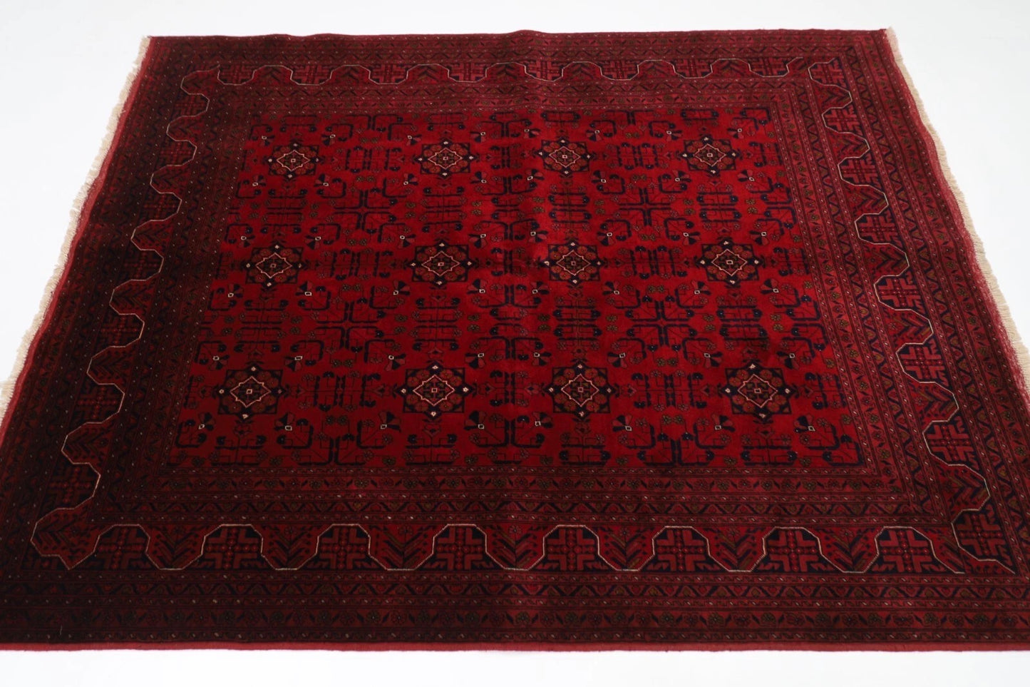 155 x 202 cm | Belgic Tribal Hand Knotted Veg Dye Wool Carpet