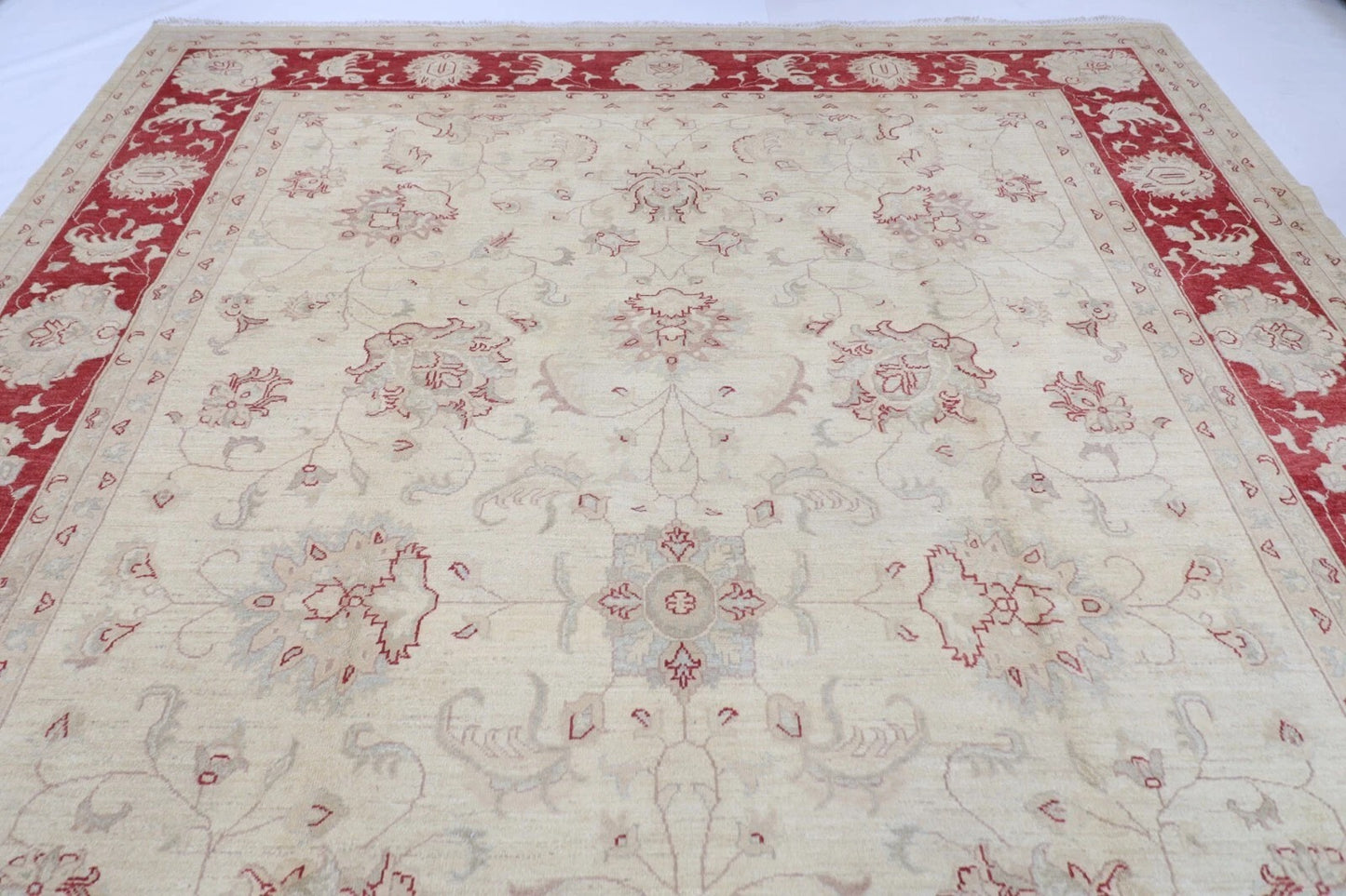 303 x 416 cm | Beige Chobi Afghan Tribal Hand Knotted Carpet