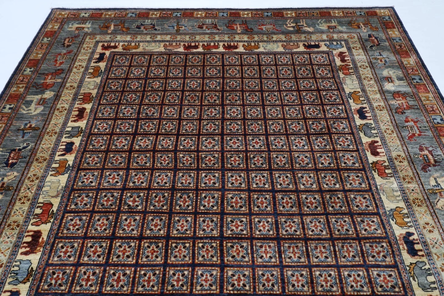 242 x 295 cm | Pazyryk Afghan Tribal Hand Knotted Carpet