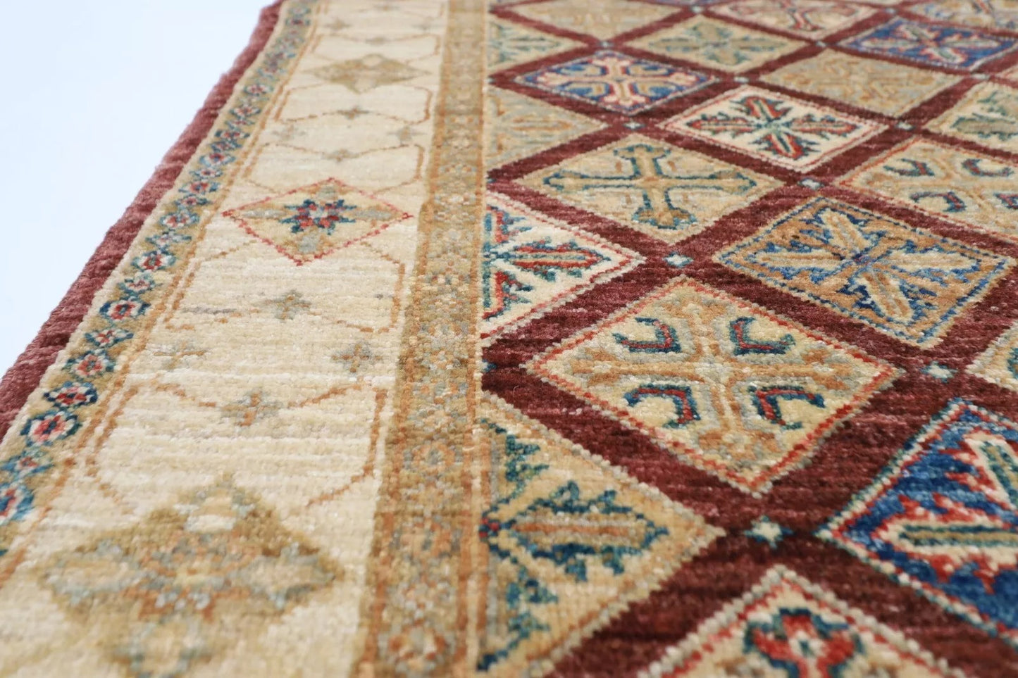 120 x 174 cm | Afghan Tribal Hand Knotted Veg Dye Wool carpet