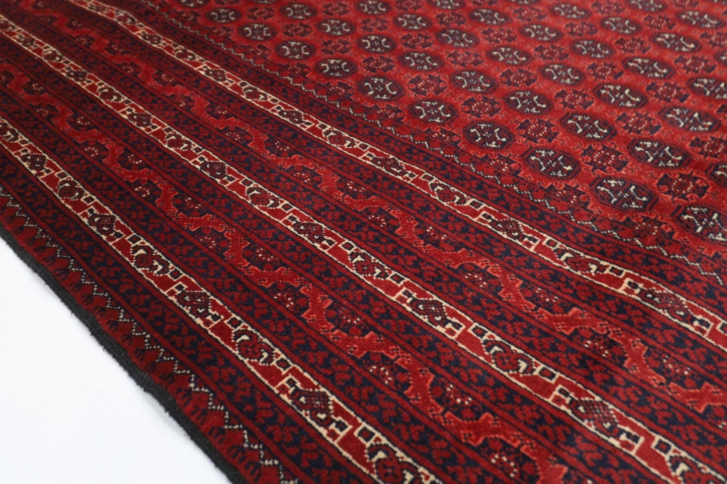 203 x 294 cm | Bokhara Afghan Tribal Hand Knotted Carpet