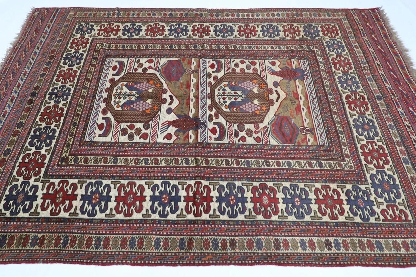 188 x 280 cm | Barjesta Flat Weaved Afghan Tribal Hand Knotted Wool Carpet kilim